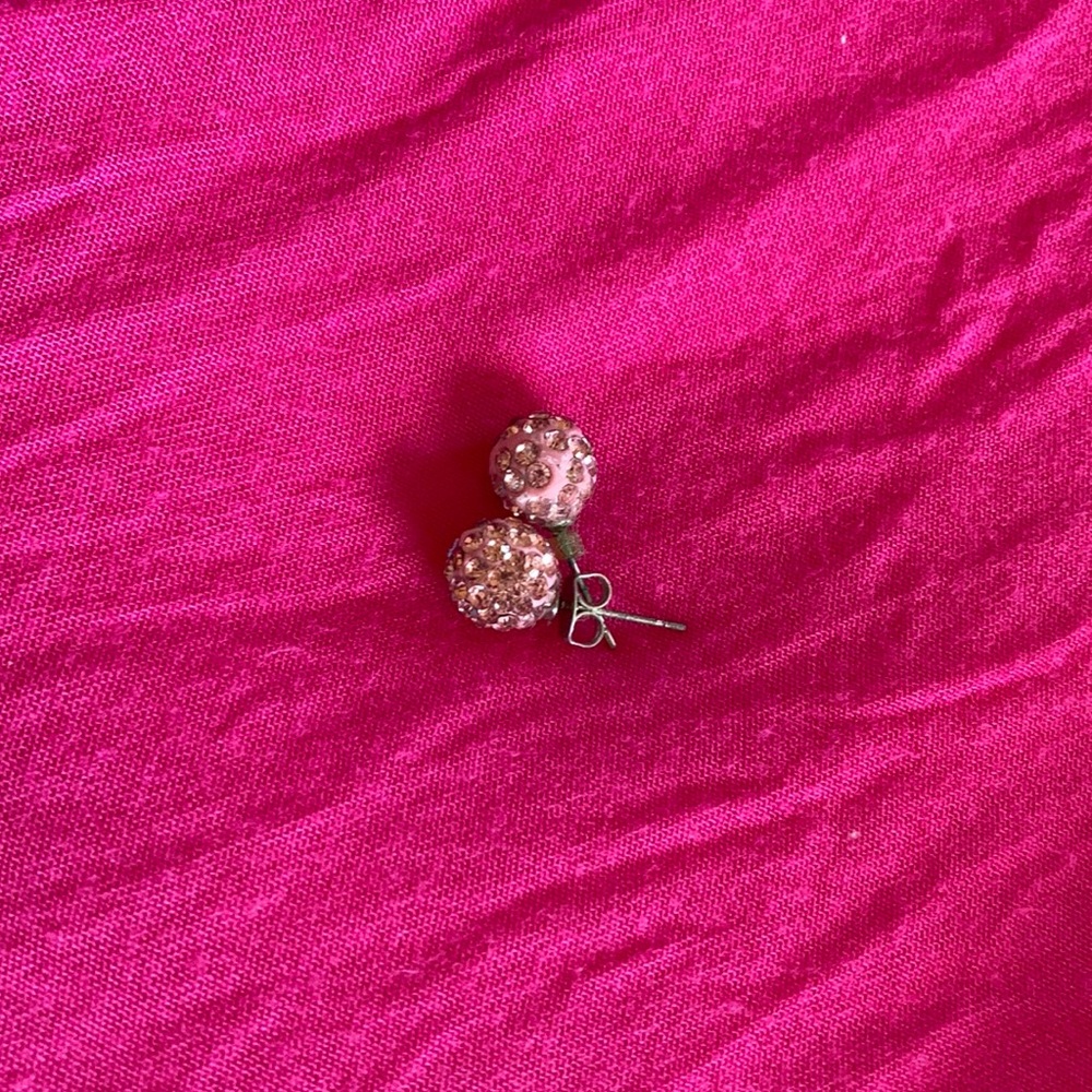 Bubblegum Pink Studded Ball Earrings